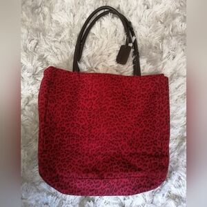 Neiman Marcus Red Cheetah Tote Purse